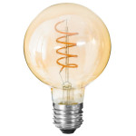 Ampoule LED Globe ambrée, filament torsadé, 2W, D 10 cm
