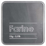 Boîte alimentaire en métal, Farine, Relief 