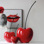 Cerise décorative rouge H 60 cm