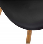 Chaise Noire - Pieds en métal façon Chêne