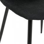 Chaise TYKA noire, tissu et pieds en métal noir