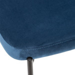 Chaise de bar bleue en velours