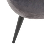 Chaise en velours gris, pieds en métal noir