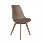 Chaise scandinave avec coussin taupe