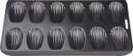 Moule à Madeleines Antiadhésif 12 Cavités - Acier noir 40 x 19 cm, Patisse  