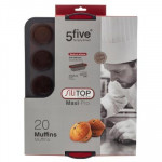 Moule silicone Maxi « Silitop », Rigide, 20 Muffins