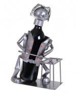 Porte-bouteille vin décoratif – Joueur de billard - Sculpture en métal - Idée cadeau