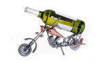 Porte-bouteille vin décoratif – Moto chopper- Sculpture en métal - Idée cadeau