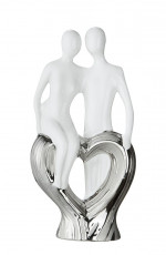 Statue décorative, couple amoureux, H 24 cm