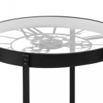 Table d’appoint double niveau avec Pendule mécanique H 49 cm