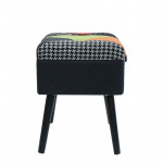 Tabouret coffre valise patchwork – Multicolore
