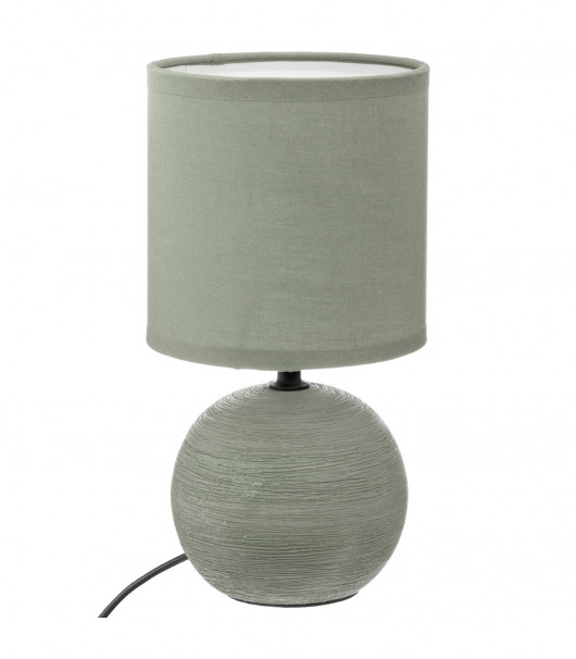 Lampe boule, kaki, céramique H25 cm