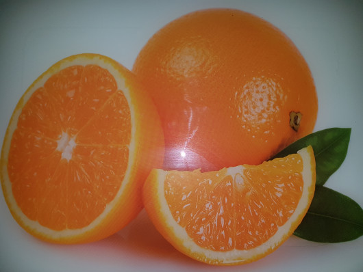 Planche à découper en verre trempé 4mm, 40x30 cm, Décor Oranges