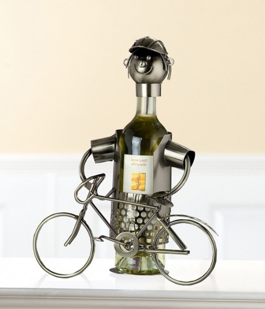 Porte-bouteille vin décoratif – Vélo - Sculpture en métal - Idée cadeau