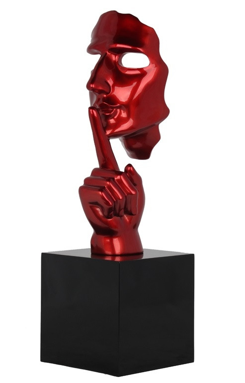 Statue visage rouge Shut Secreto
