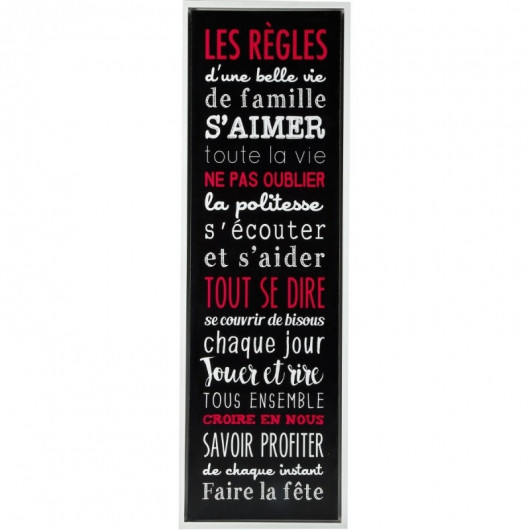 Tableau « Les règles » - 33 x 118 cm
