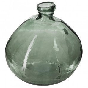 Vase "Dame Jeanne", verre recyclé, Kaki D33 cm