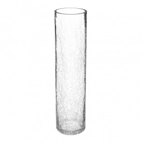 Vase cylindre, verre craquelé, H40 cm