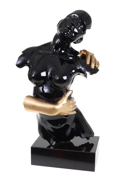 Buste Abbraccio, Statue décorative noir et or
