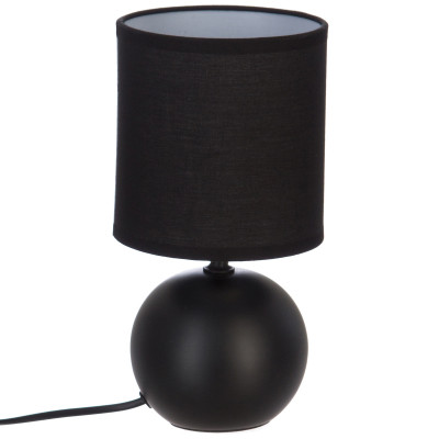 Lampe boule, noir mat, céramique H25 cm