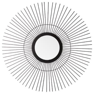 Miroir soleil en métal noir  D 59 cm