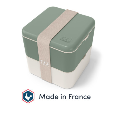 Monbento Square vert Natural - Bento carré - Made in France
