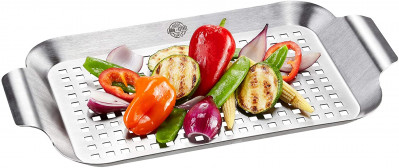 Plat cuisson légumes Barbecue en Inox 33 x 19 cm 