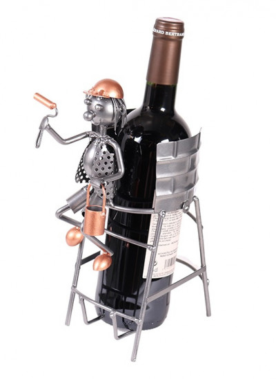 Porte-bouteille vin décoratif – Peintre - Sculpture en métal - Idée cadeau