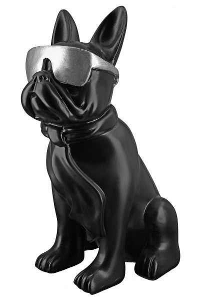 Sculpture Bouledogue français, Karl Lagerfeld, Noir, H 35 cm