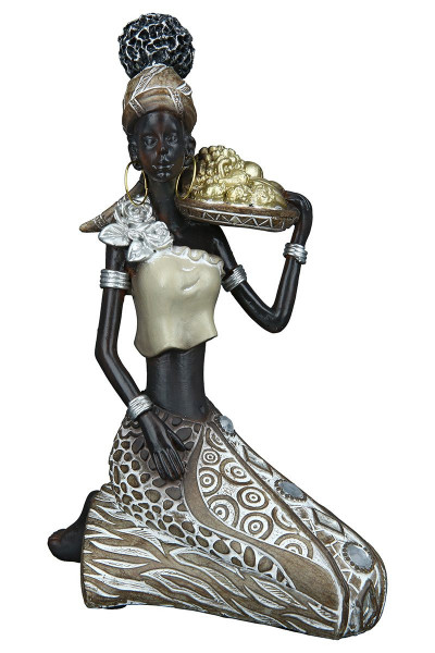 Statue africaine Lady Burundi, assise, H 19 cm