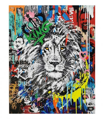 Tableau Lion GRAFFITI, 80 x 100 cm