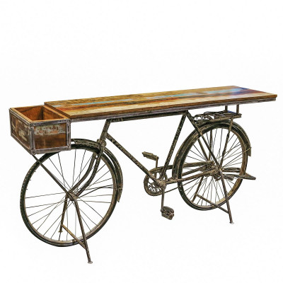 Vélo Bar Vintage, Métal et Bois de manguier, L 182 cm